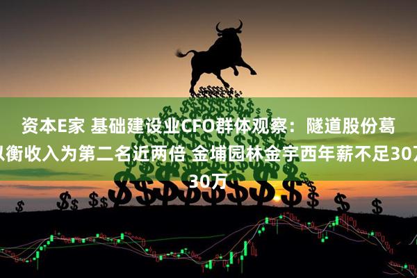 资本E家 基础建设业CFO群体观察：隧道股份葛以衡收入为第二名近两倍 金埔园林金宇西年薪不足30万