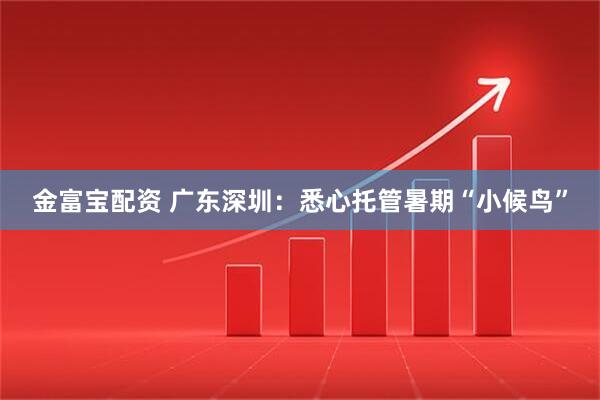 金富宝配资 广东深圳：悉心托管暑期“小候鸟”